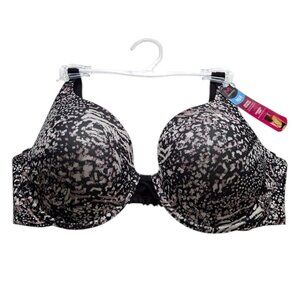 Maidenform Push Up Bra 36C Black Tan Convertible Underwired Dreamwire DM0066